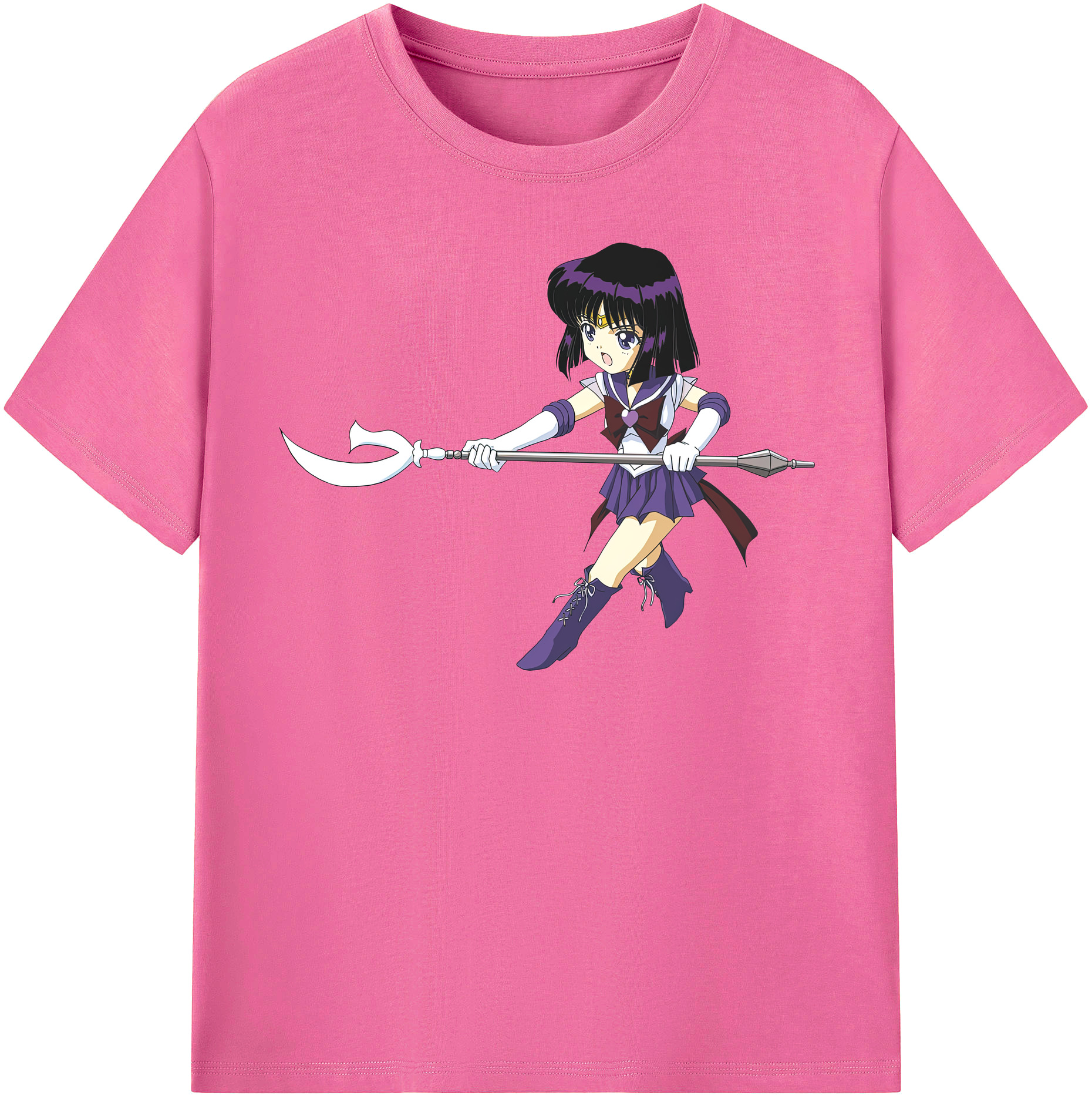 （画像用） 美少女戦士セーラームーン 土萠ほたる Sailor Moon Tomoe Hotaru （セーラーサターン；Sailor Saturn） レディースカジュアルプリントTシャツ（綿100％）